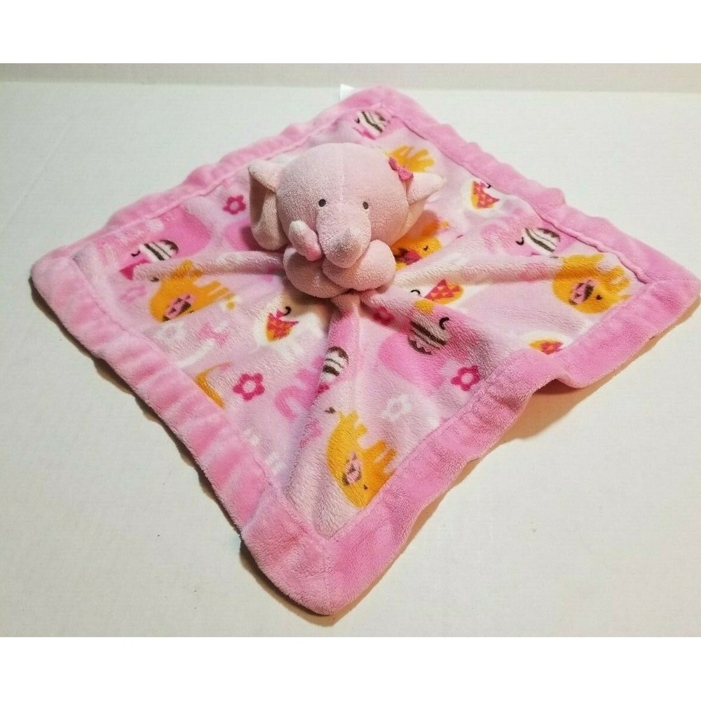 Carters Kidsline Lovey 2012 Pink Elephant Baby Blanket Security 13"